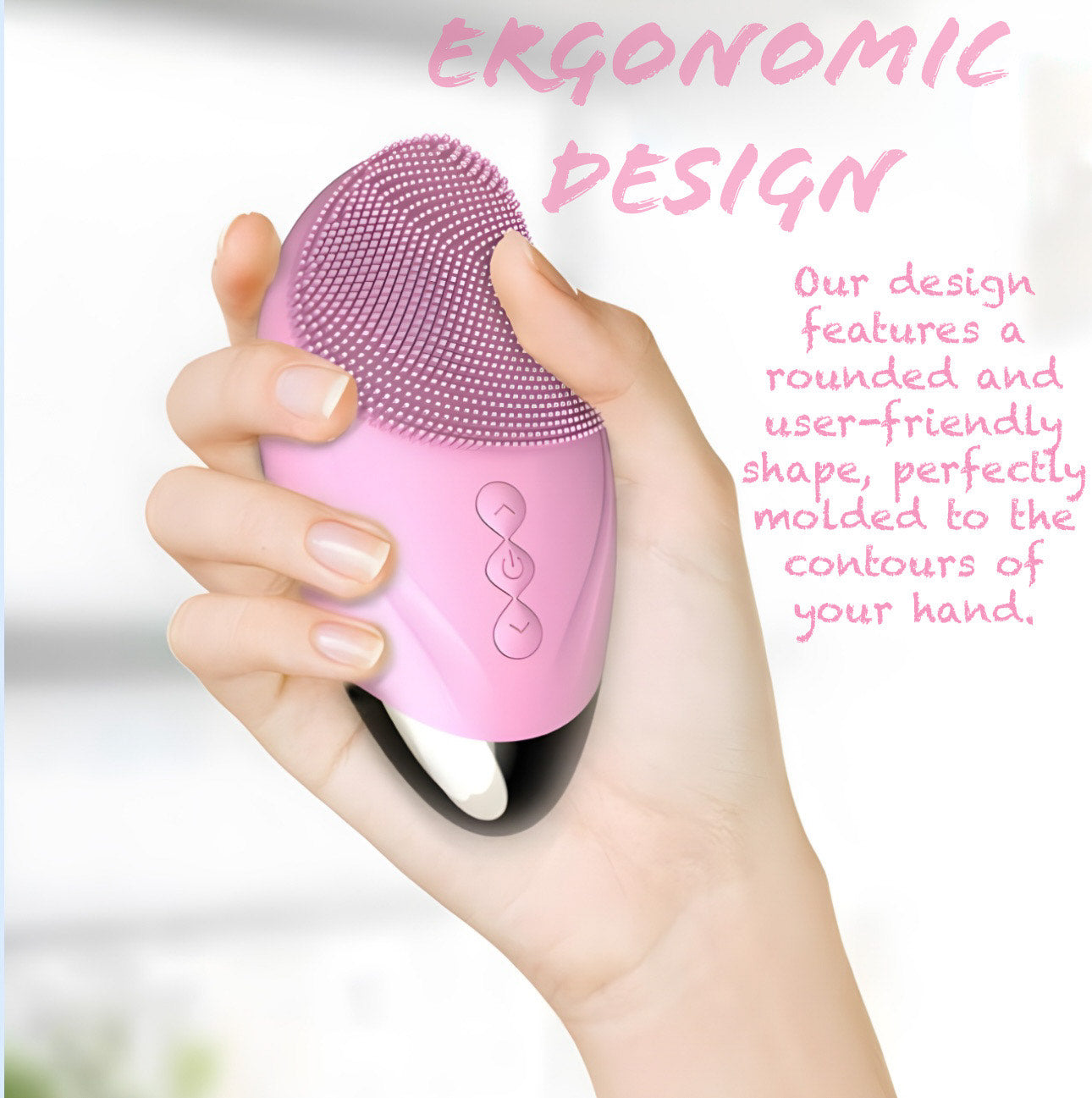face brush, facial brush, face massager, heat massage, ergonomic design